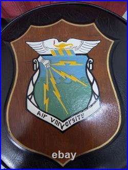70s Vintage Wall Plaque USAF Air University 10x7.5 Vietnam Era Rare
