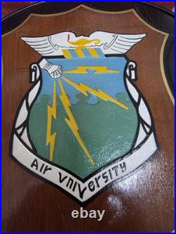 70s Vintage Wall Plaque USAF Air University 10x7.5 Vietnam Era Rare