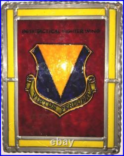 86th Tactical Fighter Wing Stained Glass Lead Wall Hanging HEAVY! 12x9.5
