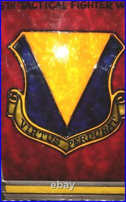 86th Tactical Fighter Wing Stained Glass Lead Wall Hanging HEAVY! 12x9.5
