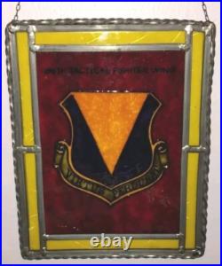 86th Tactical Fighter Wing Stained Glass Lead Wall Hanging HEAVY! 12x9.5