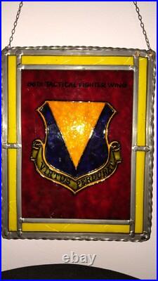 86th Tactical Fighter Wing Stained Glass Lead Wall Hanging HEAVY! 12x9.5