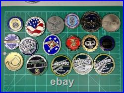 90 Challenge Coin Lot Army Navy FBI USSS DEA USAF USA USMC OIF WOW