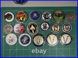 90 Challenge Coin Lot Army Navy FBI USSS DEA USAF USA USMC OIF WOW