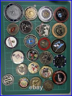 90 Challenge Coin Lot Army Navy FBI USSS DEA USAF USA USMC OIF WOW
