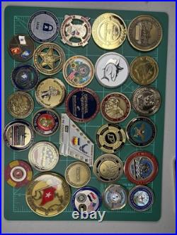90 Challenge Coin Lot Army Navy FBI USSS DEA USAF USA USMC OIF WOW