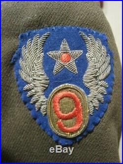 9th Air Force Bullion Patch Pin Back Wing Gaunt Lt Colonel Insignia Tunic Jacket