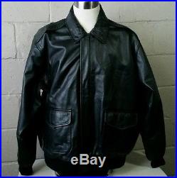 A2 USAF Flyers Leather Jacket Air Force Bomber XL Tall Black