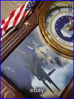 AIRFORCE CLOCK Aim High Wall Clock With Ken Chandler F-15 Art
