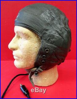 AIR FORCE TYPE A-13 LEATHER FLYING HELMET WithRECEIVERS