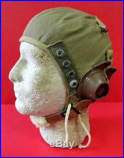 ARMY AIR FORCES SUMMER FLYING HELMET WithEARCUPS & RECEIVERS