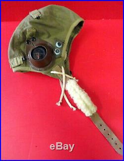ARMY AIR FORCES SUMMER FLYING HELMET WithEARCUPS & RECEIVERS