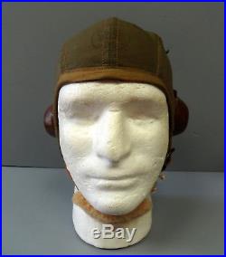 ARMY AIR FORCES TYPE A-9 FLYING HELMET WithORIGINAL EAR CUPS