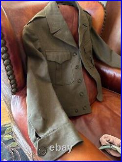 AUTHENTIC U. S. Army Air Force Wool Ike Jacket With Hat & Patch