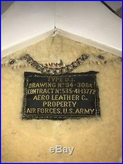 Aero Leather Clothing D1 sheepskin flying Jacket USAF USAAF WW2 Size 38/40