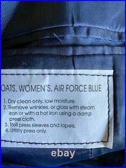 Air Force Coat Jacket Women's Dress Blue 6WR US Military 1620 Poly/Wool Serge