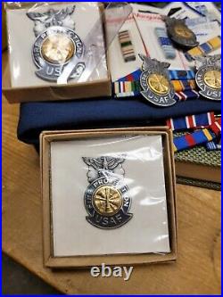 Air Force Fire Chief Insignia/ Badge / Ribbon Medal Grouping Desert Storm Era