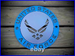Air Force Metal Sign USAF Metal Art Military Soldier Veteran Wall Art Decor