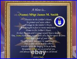 Air Force Picture Frame Personalized USAF Photo Military Promotion Retirement