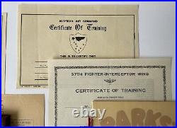 Air Force SQUADRON PATCH on Book with Training Documents ALASKA ca. 1950 51