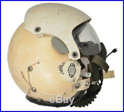 Air Force USAF HGU-26/P Pilot Flight Helmet White Dual Visor Gentex Oxygen Mask