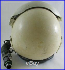 Air Force USAF HGU-26/P Pilot Flight Helmet White Dual Visor Gentex Oxygen Mask