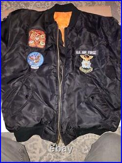 Air Force Vintage MA-1 flight / Flying USAF bomber jacket With Patches XL
