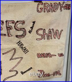 Antique 431 AREFS A. F. B. Biggs Air Force Base Beach Towel Art Signed Jack Daniel