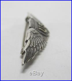 Antique WWI Tiffany & Co Sterling Silver USA Air Force Aviation Wings Pin 2 yqz