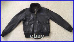Authentic US NAVAL G-1 Flight Jacket Dark Brown Goatskin Leather 40 Made in USA