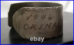 Authentic WWII 1946 Okinawa United States Air Force Engraved Trench Art Bracelet