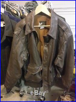 Avirex A-2 US Army Air Forces Brown Leather Flight Bomber Jacket XL / 48
