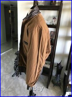 Avirex DSCP A-2 Brown Flight US Air Force Bomber Leather Jacket 44R Large Nice