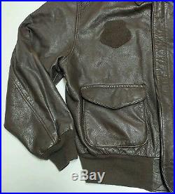 Avirex Ltd A2 Leather Flight Jacket Vintage 80s USAF USA Made Air Force