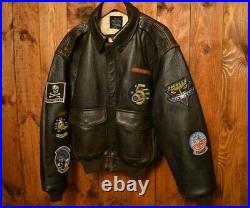 Avirex Ltd A-2 Ww2 Us Air Force Bomber Pilot Vintage Biker Leather Jacket 44-l