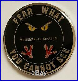 B2 Stealth Bomber Whiteman AFB Missouri USAF FEAR WHAT YOU CANNOT SEE Epoxy Coin
