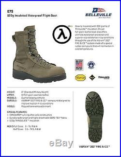 BELLEVILLE 675 USAF EXTREME COLD WEATHER 600g INSULATED BOOTS ALL SIZES 3-15