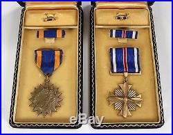 BIG WWII ID'D 8th AIR FORCE DFC & AIR MEDAL GROUP FASCINATING POST WAR STORY