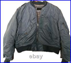 BLUE ANCHOR 1950's Korean War L-2B USAF NYLON Air Force FLIGHT JACKET GREEN M