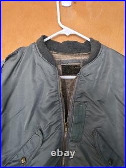 BLUE ANCHOR 1950's Korean War L-2B USAF NYLON Air Force FLIGHT JACKET GREEN M