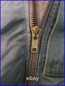 BLUE ANCHOR 1950's Korean War L-2B USAF NYLON Air Force FLIGHT JACKET GREEN M