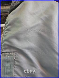BLUE ANCHOR 1950's Korean War L-2B USAF NYLON Air Force FLIGHT JACKET GREEN M