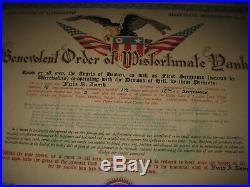 Benevolent Order of Misfortunate Yankees WWII CBI Theater Air Force Certificate