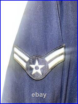 Blue USAF Jacket With 13th Bombardment Squadron Embroidery Yokota AB (G)