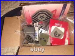 Box Lot of Military Items Ribbons Patches Medals Pins USAF Air Force Navy