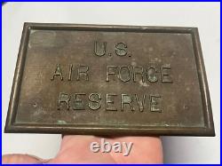 Brass Air Force Reserve Base Airport Sign AIRCRAFT METAL Airplane Jet Aviation