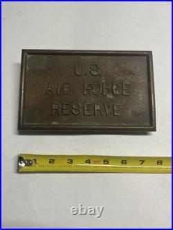 Brass Air Force Reserve Base Airport Sign AIRCRAFT METAL Airplane Jet Aviation