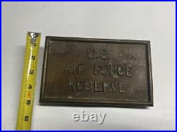 Brass Air Force Reserve Base Airport Sign AIRCRAFT METAL Airplane Jet Aviation