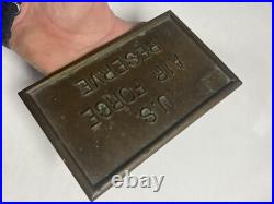 Brass Air Force Reserve Base Airport Sign AIRCRAFT METAL Airplane Jet Aviation