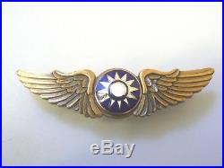 CHINA WWII FLYING TIGERS VOLUNTEER AIR FORCE PILOT WINGS NUMBERED, very rare